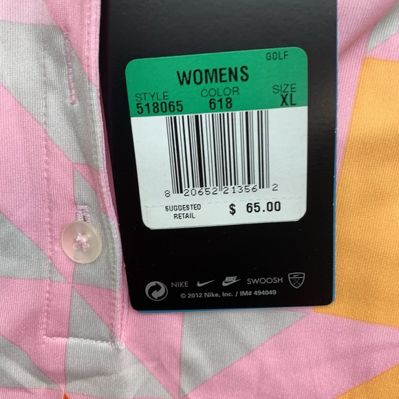 NWT Nike Women's XL Dry Victory Prism Print Sleeveless Golf Polo Collared - Picture 5 of 9
